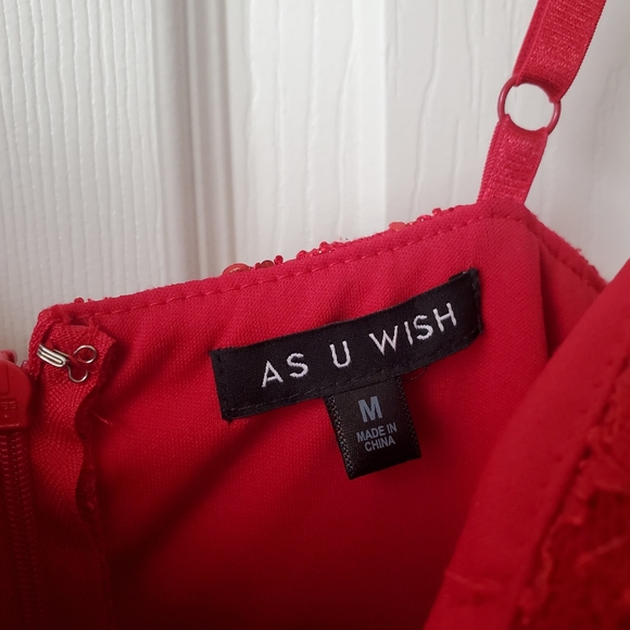 Red Sequin Bodycon Dress - Picture 5 of 5